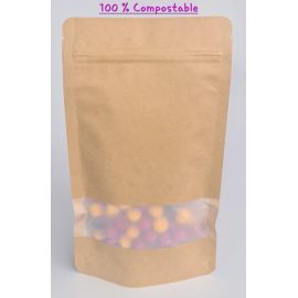 DOYPACK KRAFT FENETRE  PLA 130X225+70 mm 